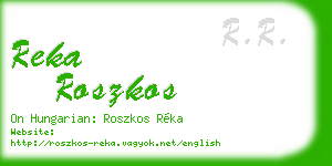 reka roszkos business card